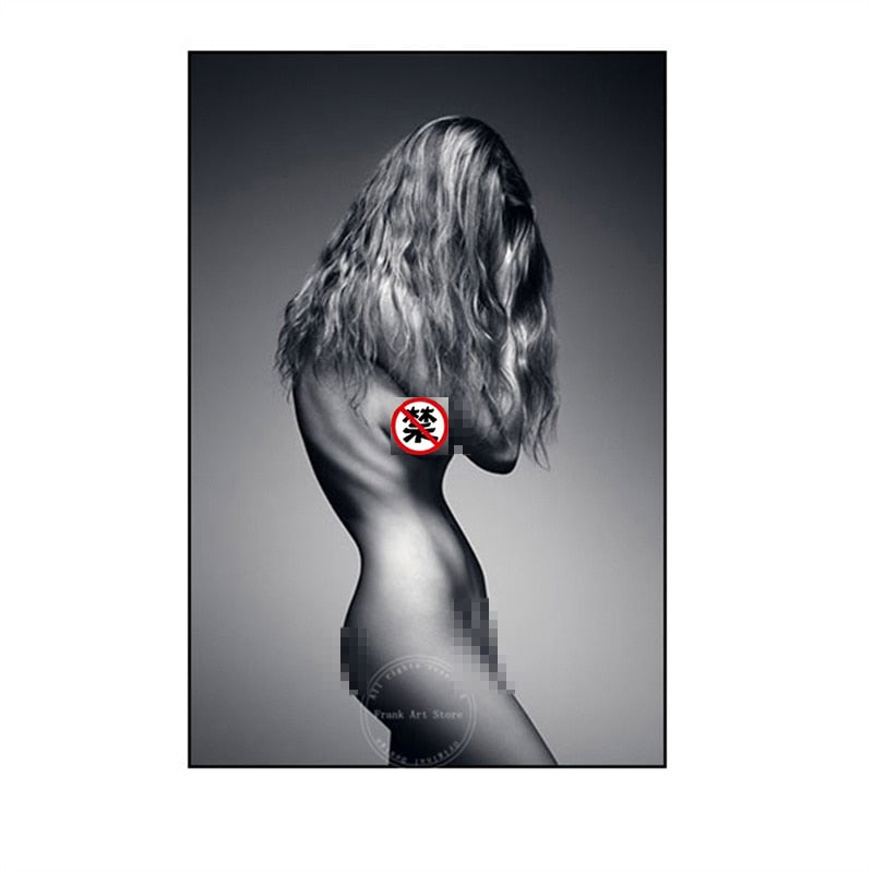Black & White Sexy Women Figure Canvas Art