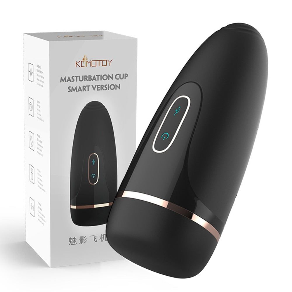 Automatic Masturbator for Men with Vibration, Realistic Vagina and Blowjob